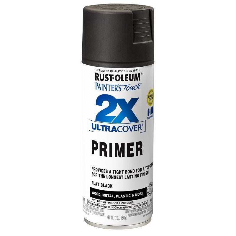 Rust-Oleum 249846 Spray Paint, 12 oz Can, 10 to 12 sq-ft Coverage Area, Solvent Base, Flat, Black