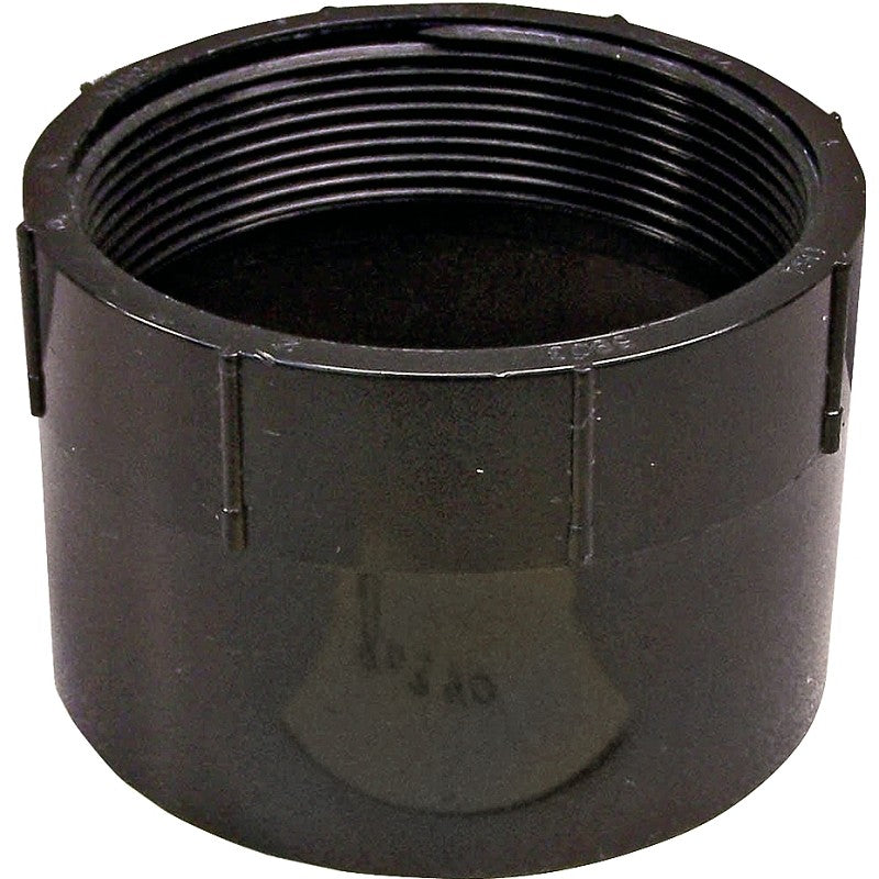 Canplas 102891BC Pipe Adapter, 1-1/2 in, FNPT x Hub, ABS, Black, SCH 40 Schedule
