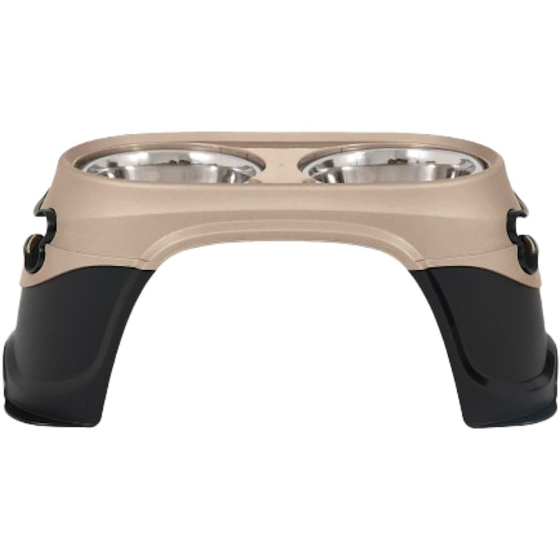 Petmate Easy Reach Diner 23479 Feeder and Waterer, XL, 12 cup Volume, 2-Compartment, Plastic/Stainless Steel