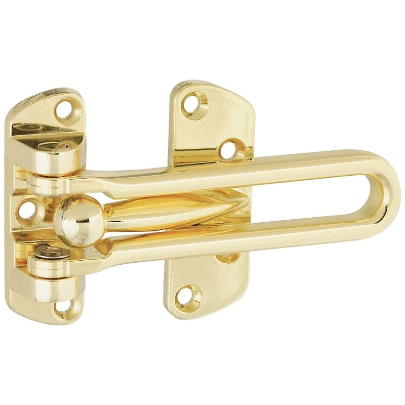 National Hardware V804 Series N199-679 Door Security Guard, 4-1/8 in L, 2-1/2 in W, 0.81 in H, Brass