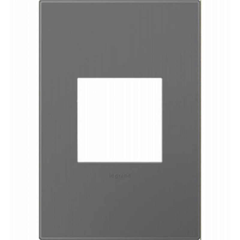 Legrand adorne Series AWP1G2MG6 Wallplate, 5.13 in L, 3.45 in W, 1-Gang, Plastic, Magnesium