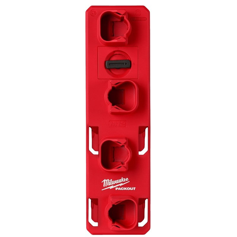 Milwaukee PACKOUT M12 48-22-8338 Battery Rack, 15 lb, 4-Tool Holder, 4 in W, 13 in H, 2.6 in L, Polymer