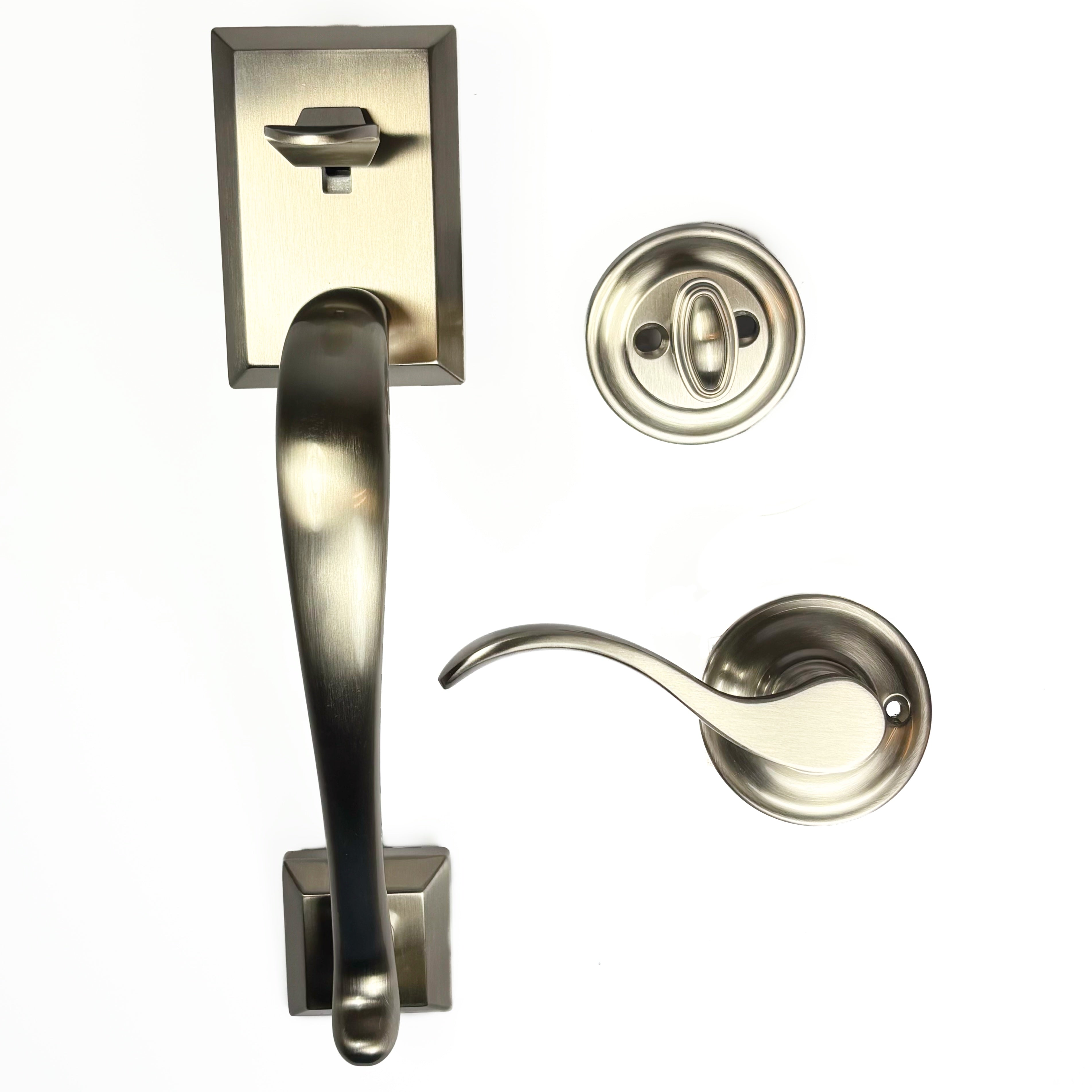Napa Right Handed SmartKey Single Cylinder Keyed Entry Handleset with Traditional Round Rose and Curve Lever (POS)