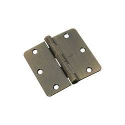 Door Hinge 3-1/2 Inch 1/4 Radius Antique Brass