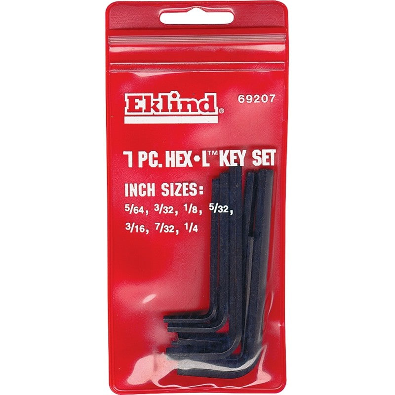 Eklind 69207 Hex Key Set, Includes: 5/64 to 1/4 in Keys, 7-Piece, Steel