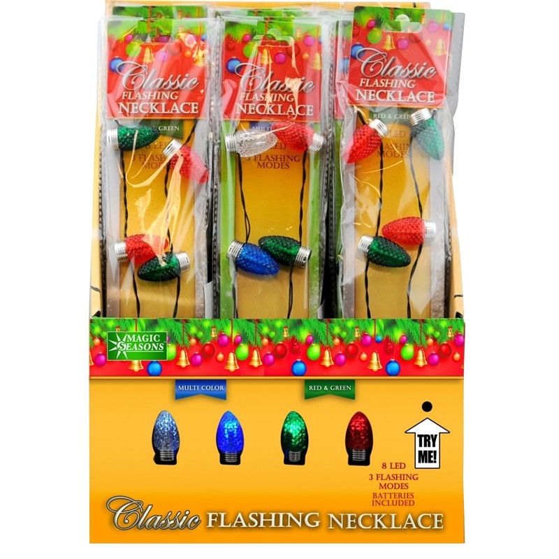 Hometown Holidays 25111 Flashing Necklace, Classic Bulb, Multi-Color (Pack of 24)