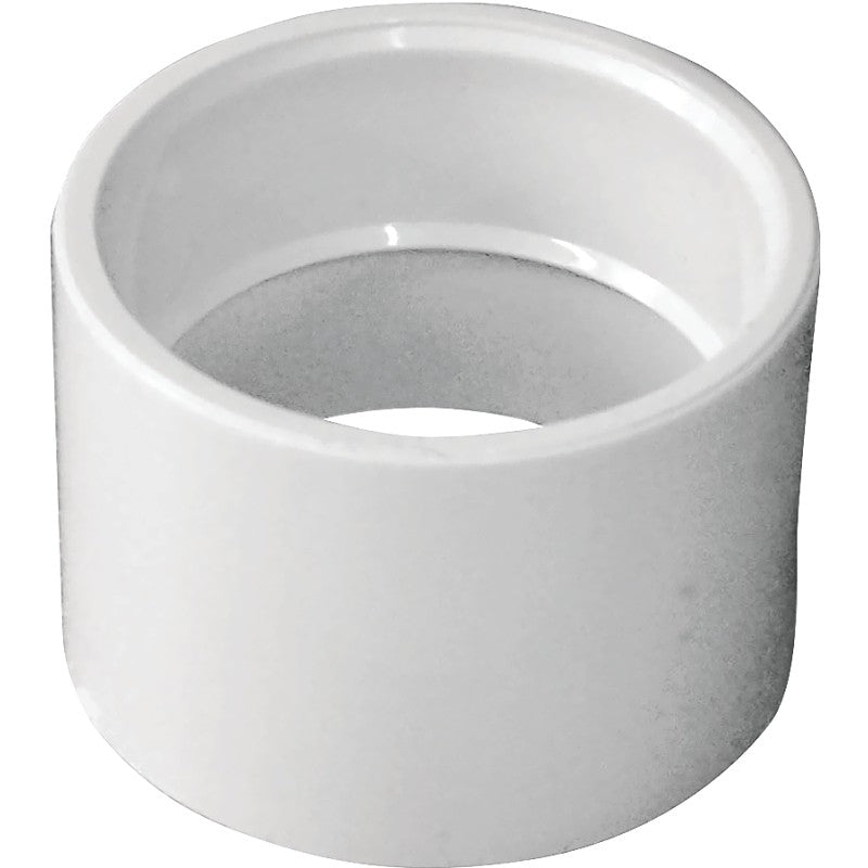 Canplas 193001 Coupling, 1-1/2 in, Hub, PVC, White