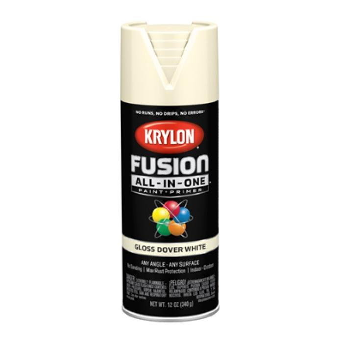Krylon K02706007 Spray Paint, 12 oz Can, 25 sq-ft Coverage Area, Acrylic Base, Gloss, Dover White