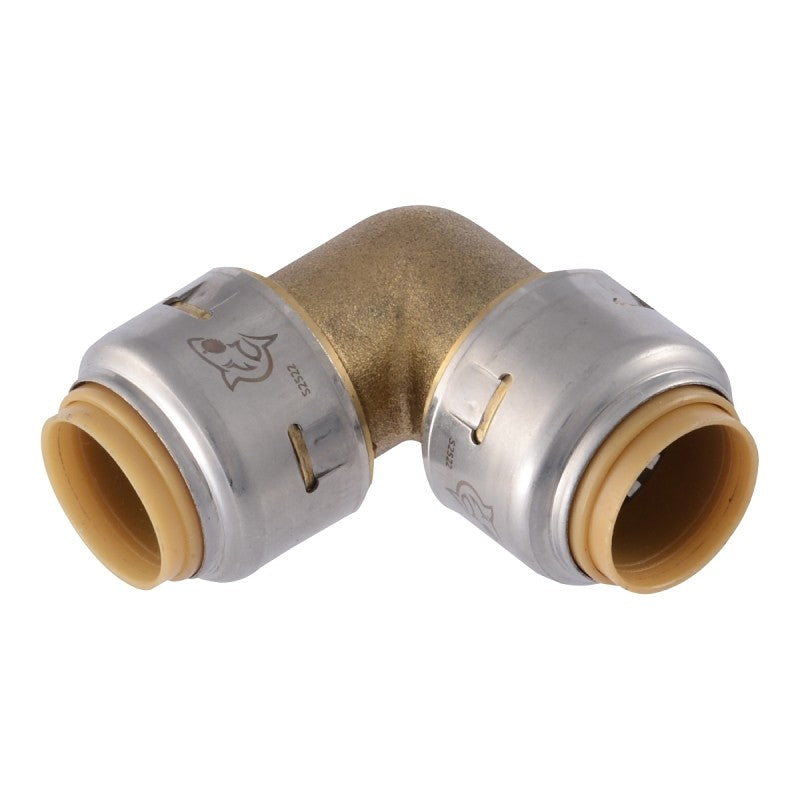 SharkBite UR248A Elbow, 1/2 in, Push-To-Connect, 90 deg Angle, Brass, 250 psi