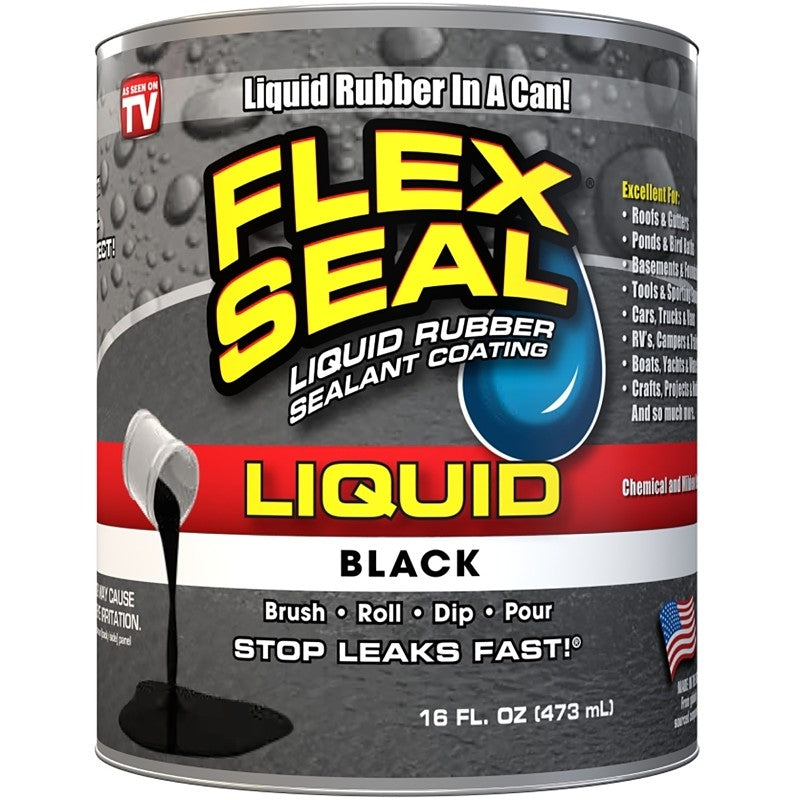 Flex Seal LFSBLKR16 Rubberized Coating, Black, 16 oz