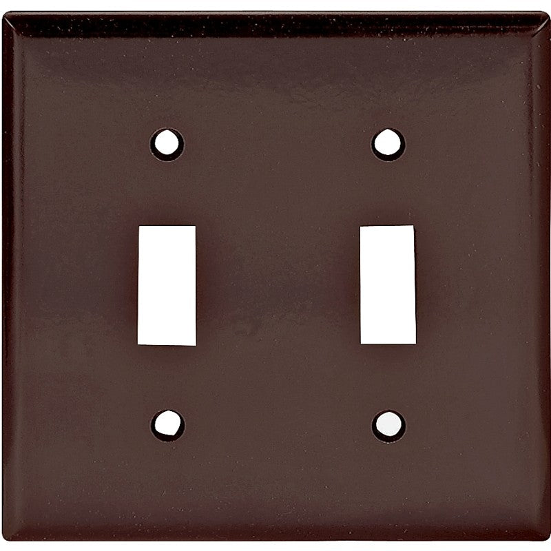 Eaton Wiring Devices 2139B-BOX Wallplate, 4-1/2 in L, 4-9/16 in W, 2 -Gang, Thermoset, Brown, High-Gloss (Pack of 10)
