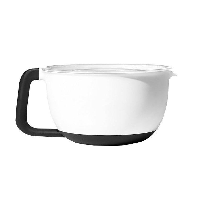 Good Grips 11325000 Batter Bowl with Lid, 4 qt Capacity, 12.28 in L, 9.89 in W, Plastic, White