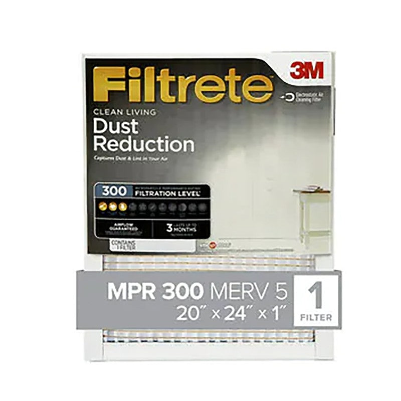 Filtrete 326-4 Air Filter, 24 in L, 20 in W, 5 MERV, 300 MPR, Synthetic Frame (Pack of 4)