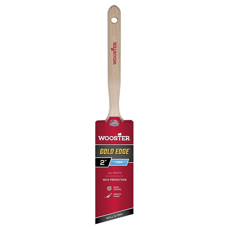 Wooster 5231-2 Paint Brush, Gold Bristle/White, Beech Hardwood Handle, 2 in W, 2-11/16 in L