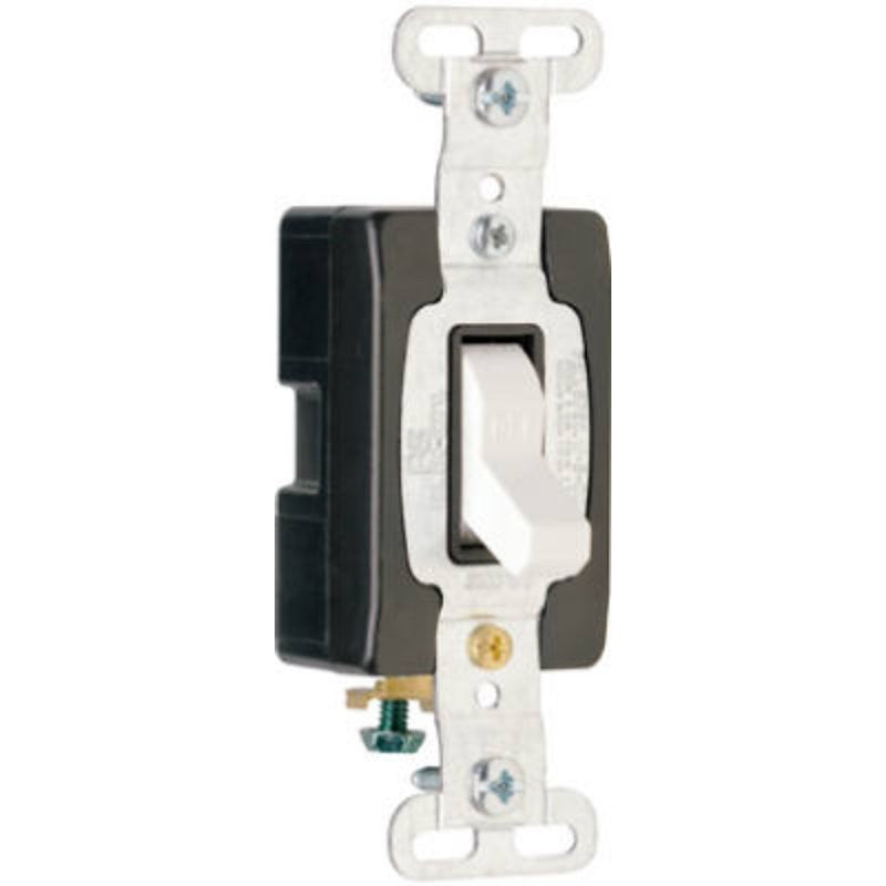 Pass & Seymour CS15AC1WCC8 Series Switch, Blue/White, 1-Poles, 15 A, 120/277 VAC, Side Wire Terminal