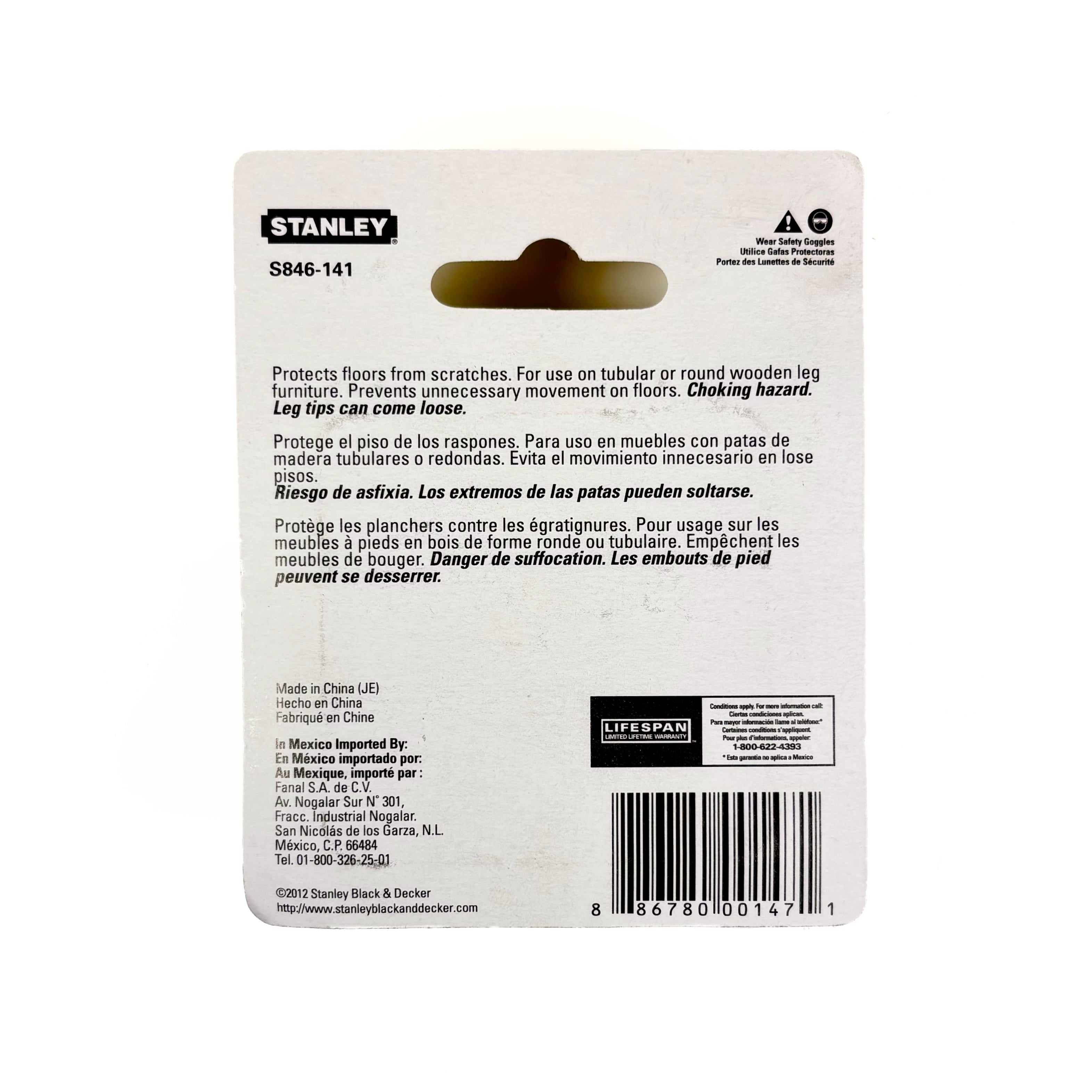 Leg Tips 5/8 Inch Black Rubber 4 Pack (POS)