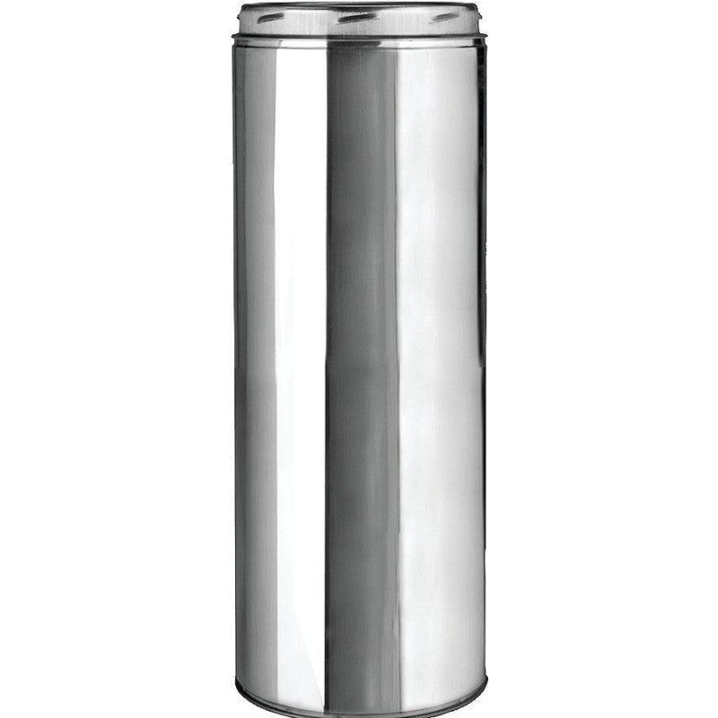 Selkirk 208018 Chimney Pipe, 8 in ID, 10 in OD, 18 in L, Stainless Steel