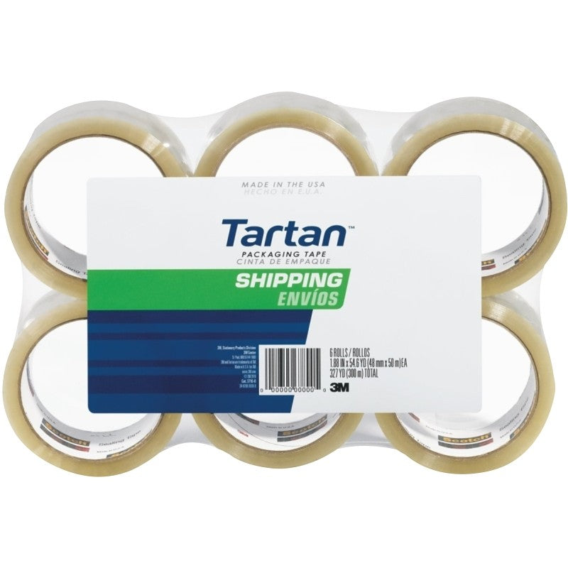 Scotch 3710-6/3710 Sealing Tape, 50 m L, 48 mm W, Polypropylene Backing, Clear