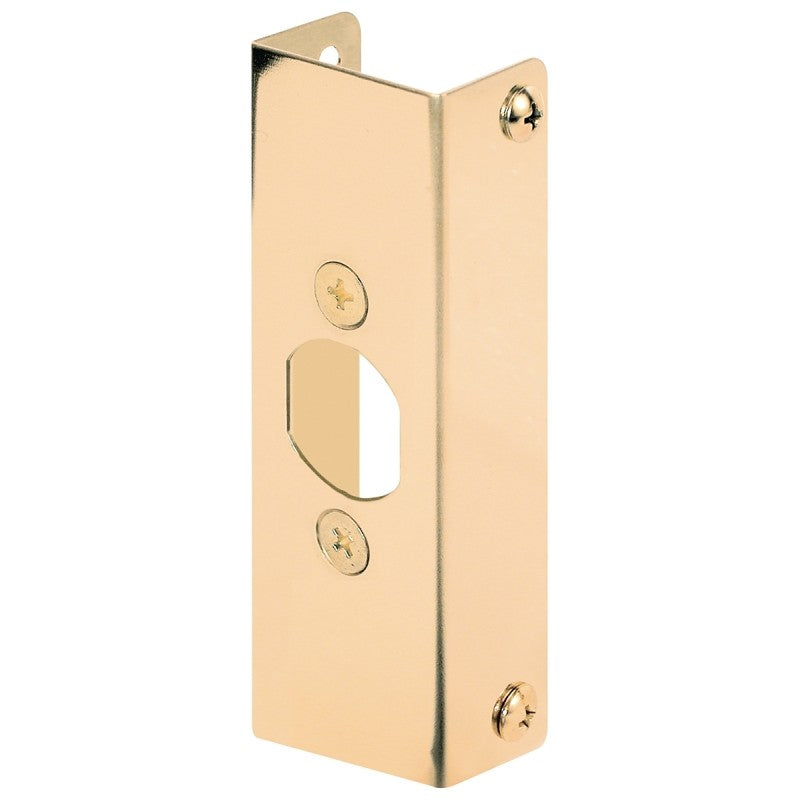Prime-Line U 9566 Door Edge Reinforcer, 1-3/8 in Thick Door, Brass, Brass, 4-1/2 in H, 1 in W