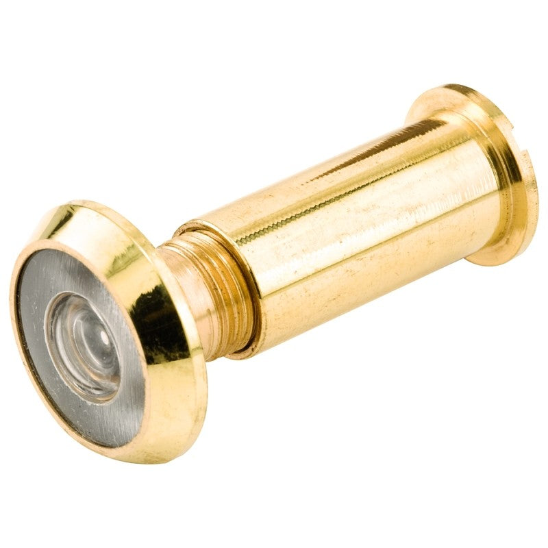 Defender Security U 9891 Door Viewer, 200 deg Viewing, 1-3/8 to 2-1/8 in Thick Door, Glass, Brass