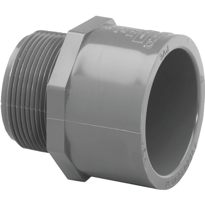 Lasco 836015BC Pipe Adapter, 1-1/2 in, Slip x MIP, PVC, SCH 80 Schedule