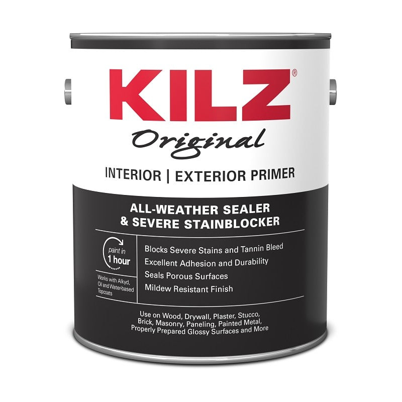 Kilz 10981 Primer, 300 to 400 sq-ft/gal Coverage Area, White, 1 gal (Pack of 4)
