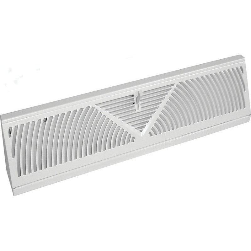 Imperial RG1627-A Baseboard Diffuser, 18 in L, 2-3/4 in W, Steel, White, Powder-Coated