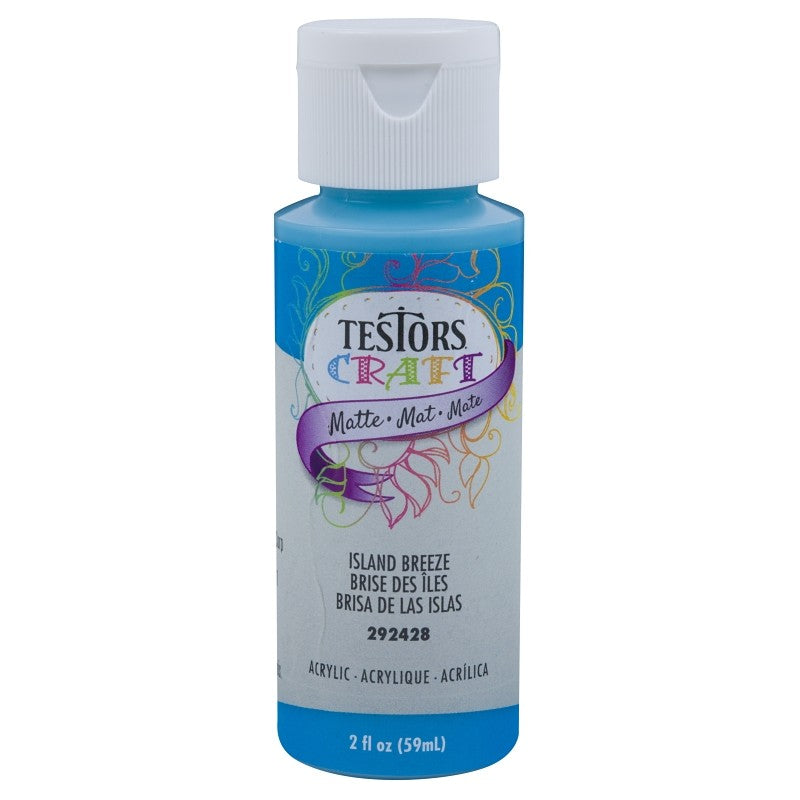 Testors 292428A Acrylic Craft Paint, Matte, Island Breeze, 2 oz, Bottle