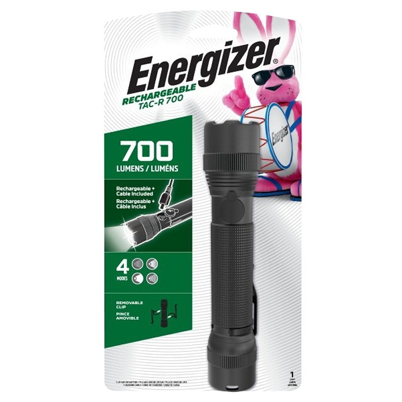 Energizer ENPMTRL8 Rechargeable Flashlight, Lithium-Ion Battery, 700 Lumens Lumens, 2 hr Run Time, Black