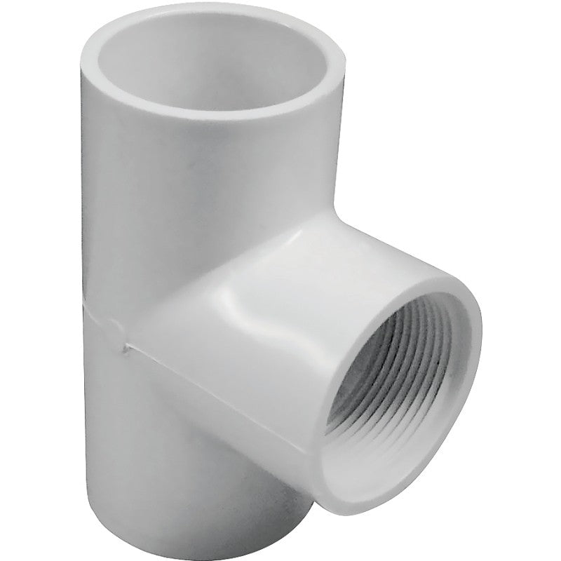 IPEX 435854 Pipe Tee, 1-1/4 in, Socket x Socket x FPT, PVC, White, SCH 40 Schedule, 150 psi Pressure
