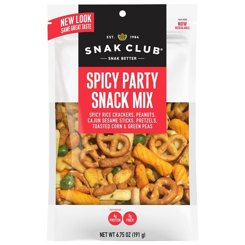 Snak Club 700530 Spicy Party Mix, Salty, 7.5 oz (Pack of 6)
