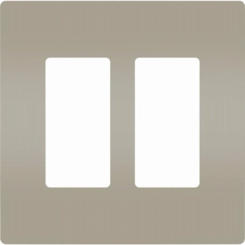 Legrand radiant RWP262NICC6 Wallplate, 4.94 in L, 4.96 in W, 2 -Gang, Polycarbonate, Silver, Nickel