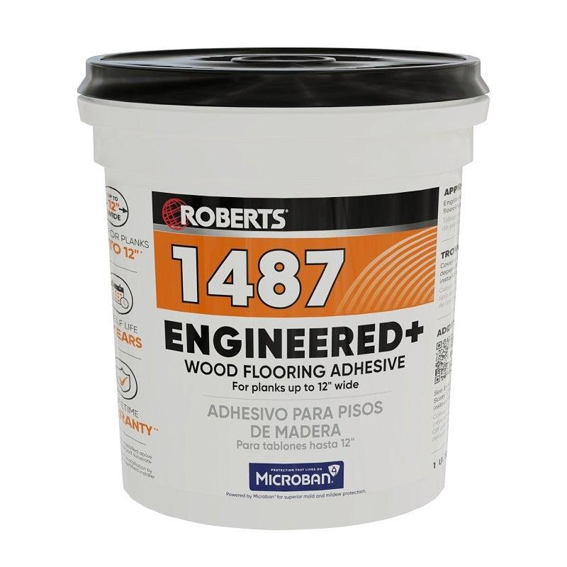Roberts 1487-1 Floor Adhesive, Paste, Beige, 1 gal Pail (Pack of 4)
