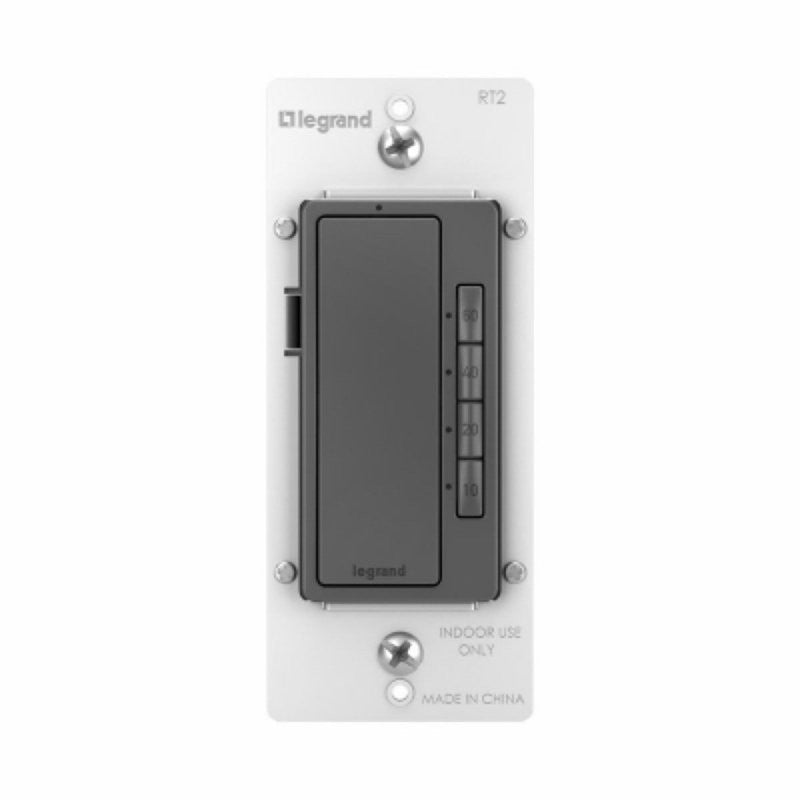 Legrand radiant Series RT2BKCCV4 4-Button Digital Timer, 15 A, 10 to 60 min Time Setting, Black