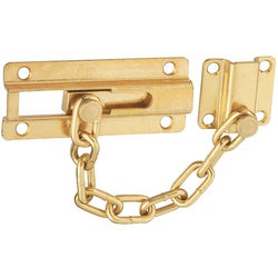 Dead Bolt And Chain Door Guard Brass Finish Steel (POS)