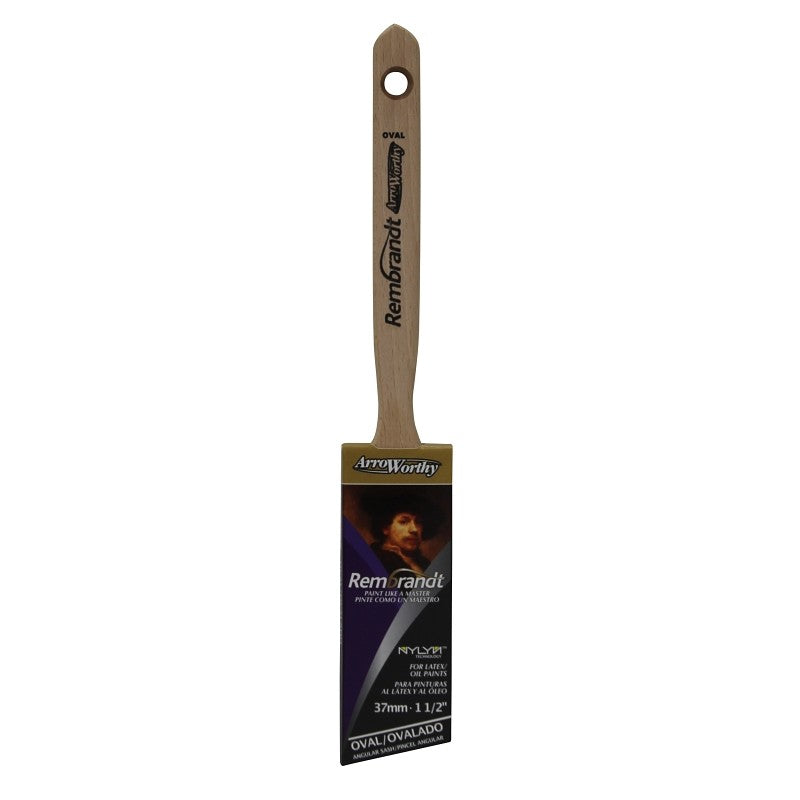 Arroworthy REMBRANDT 6420-1-1/2 Angular Sash Paint Brush, 2-1/4 in L Bristle, Polyester Bristle