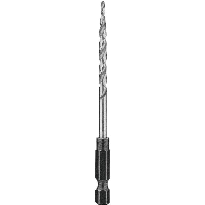 DEWALT DW2537 Drill Bit, 9/64 in Dia, 3 in OAL, Countersink, Spiral Flute, 4-Flute, 1/4 in Dia Shank, Hex Shank, HSS