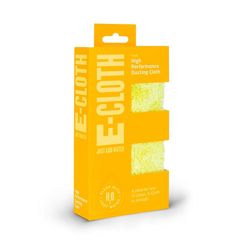 e-cloth 10619S Dusting Cloth, 12-1/2 in L, 12-1/2 in W, Polyamide/Polyester, Yellow