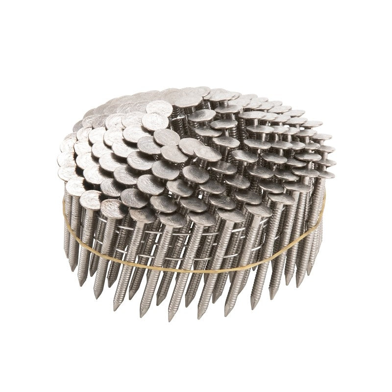 Stinger 0611094S Roofing Nail, 1-1/2 in L, 0.12 in Gauge, 304 Stainless Steel, Flat Head, Ring Shank