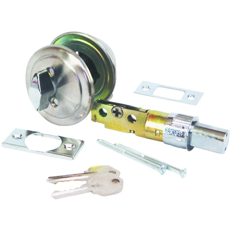 US Hardware D-113B Entrance Deadbolt, Stainless Steel, Brushed Stainless Steel