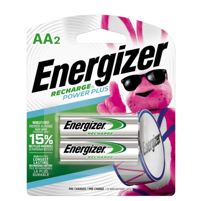 Energizer NH15BP-2 Battery, 1.2 V Battery, 2300 mAh, AA Battery, Nickel-Metal Hydride, Rechargeable
