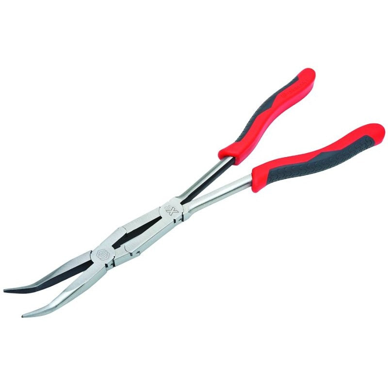 Crescent PSX201C Nose Plier, 13.27 in OAL, 4 in Jaw Opening, Black/Red Handle, Comfort-Grip Handle, 2-1/2 in L Jaw