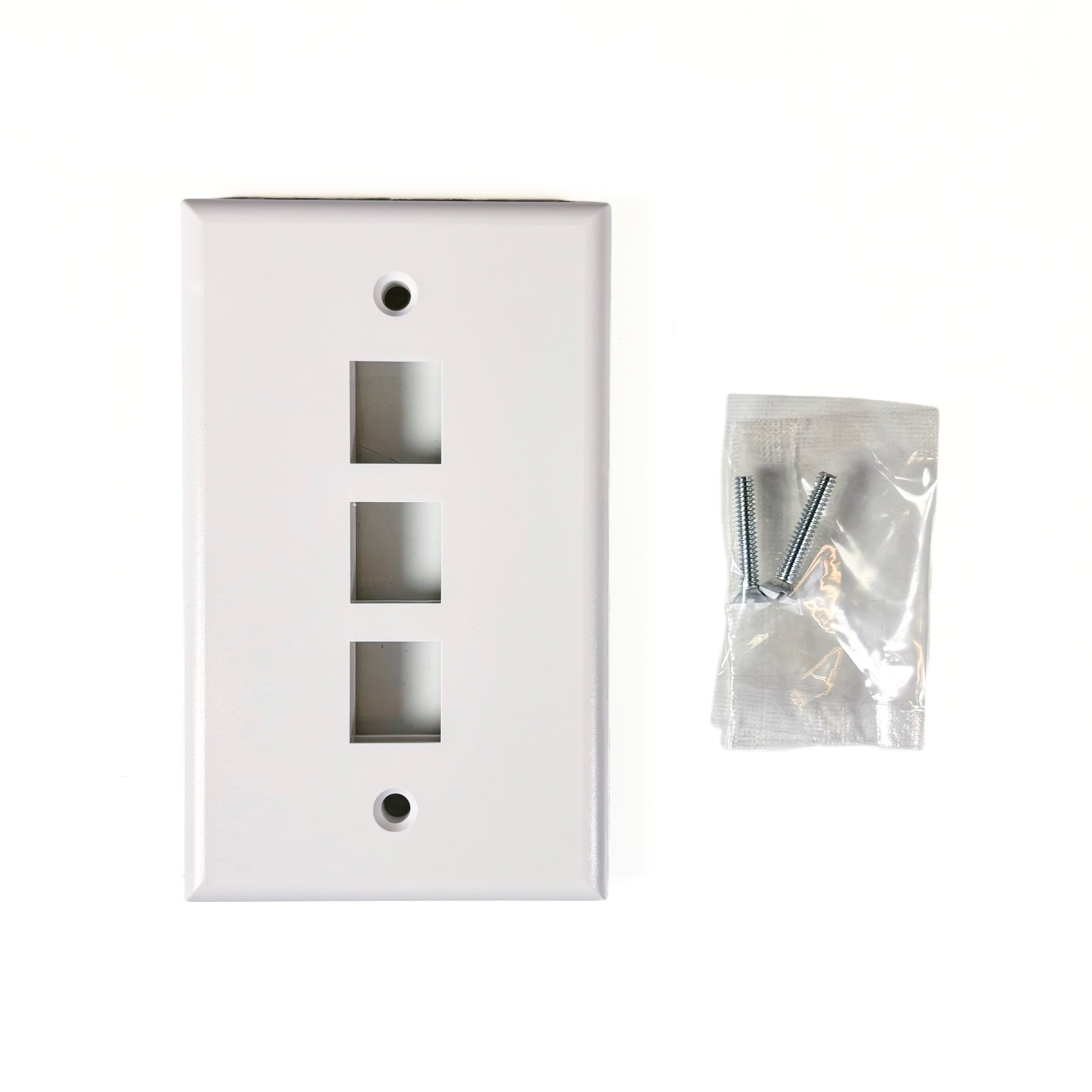 White 3 Port Wall Plate