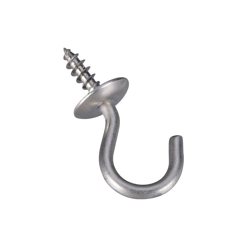 National Hardware N348-433 Cup Hook, 0.3 in L Thread, Stainless Steel