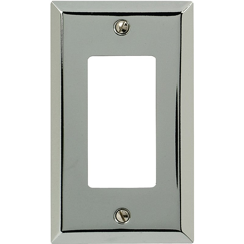 Amerelle 161R Wallplate, 4-15/16 in L, 2-7/8 in W, 1-Gang, Steel, Polished Chrome