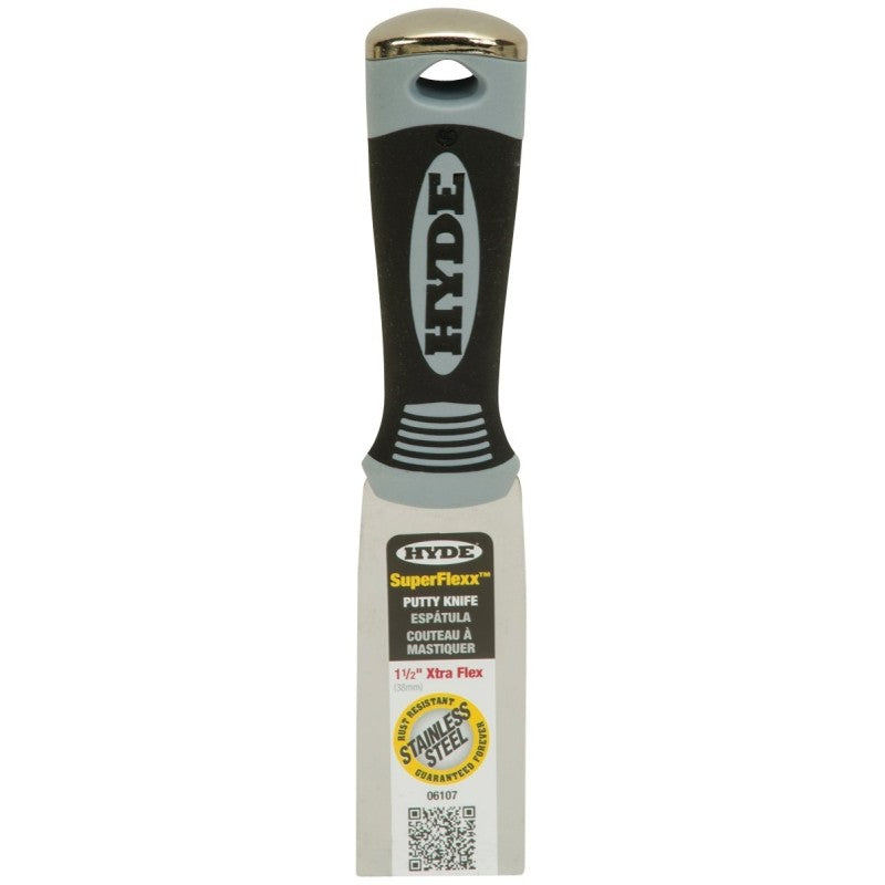 Hyde 06107 Putty Knife, 1-1/2 in W Blade, Stainless Steel Blade (Pack of 5)