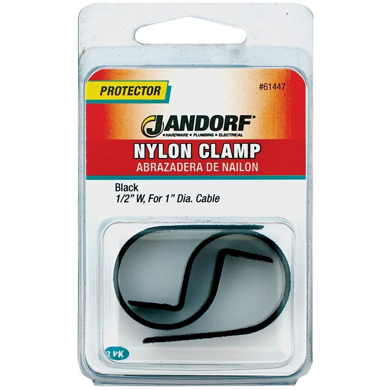Jandorf 61447 Cable Clamp, 1 in Max Bundle Dia, 1/2 in W, Nylon, Black