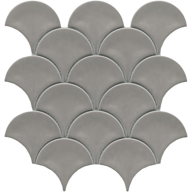 Emser Tile Reward Series F27REWADO1011MFN Porcelain Mosaic Tile, 11 in L Tile, 10 in W Tile, Pressed Edge, Fan Pattern
