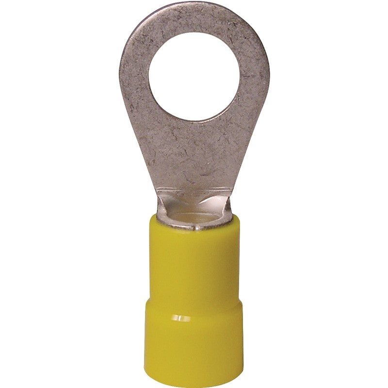 Gardner Bender 10-107 Ring Terminal, 600 V, 12 to 10 AWG Wire, Vinyl Insulation, Copper Contact, 12 to 1/4 in Stud