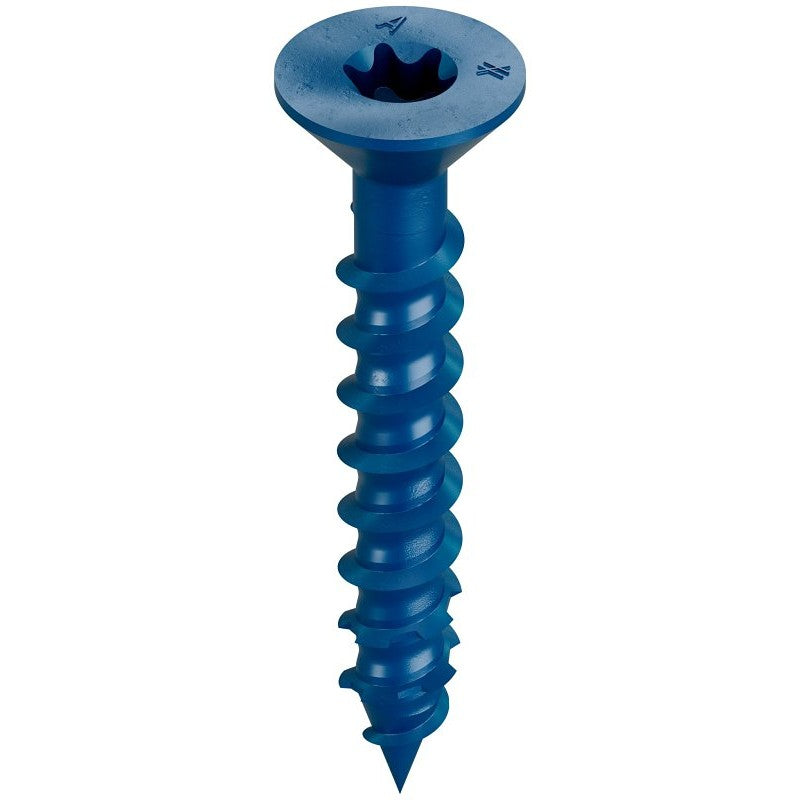 Simpson Strong-Tie Titen Turbo TNT25134TFC75 Screw Anchor, 1/4 in Dia, 1-3/4 in L, Carbon Steel, Flat Head, 75/PK